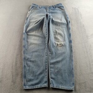 Wrangler Carpenter Jeans 32x30 (Fits 30x31) Blue Light Wash Relaxed Wide Leg